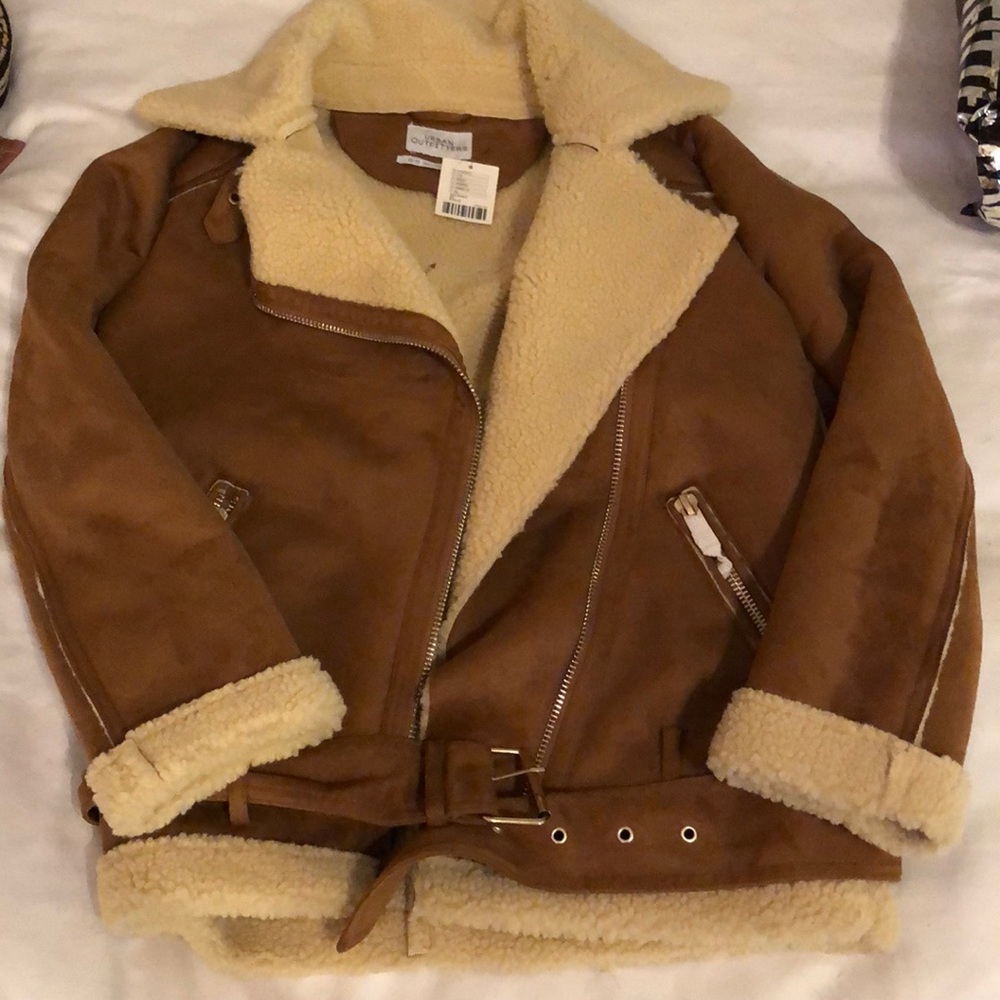 Sueded Sherpa Biker Jacket